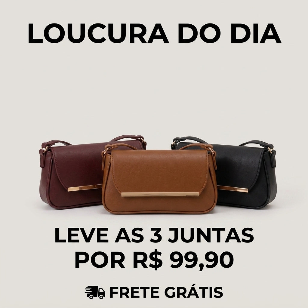 Kit 3 Bolsas Baguete Clássica + Frete Grátis